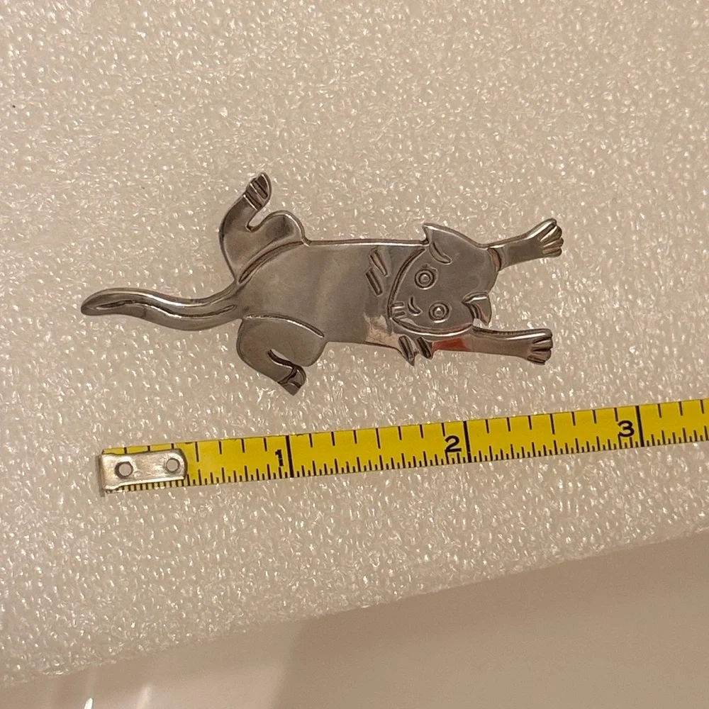 925 Silver Cat Pin Brooch for the Cat-lover